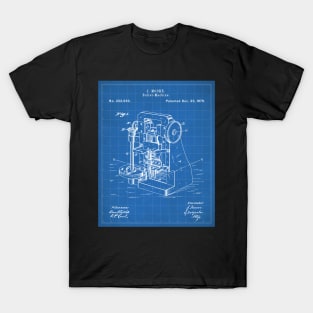 Bullet Machine Patent - Gun Enthusiast Firearms Shop Art - Blueprint T-Shirt